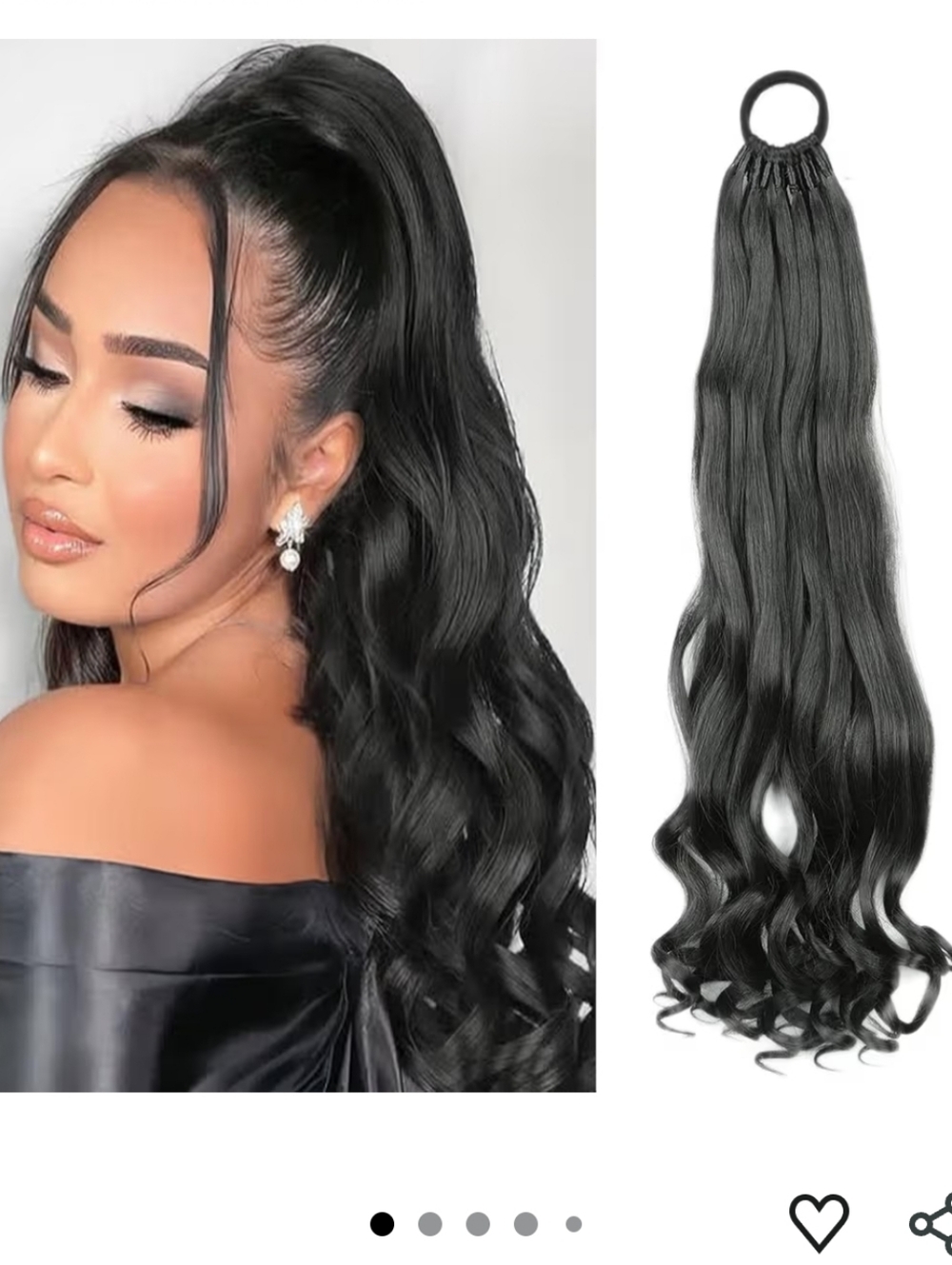 Classic Wrap-Around Ponytail Extension - Black 20"